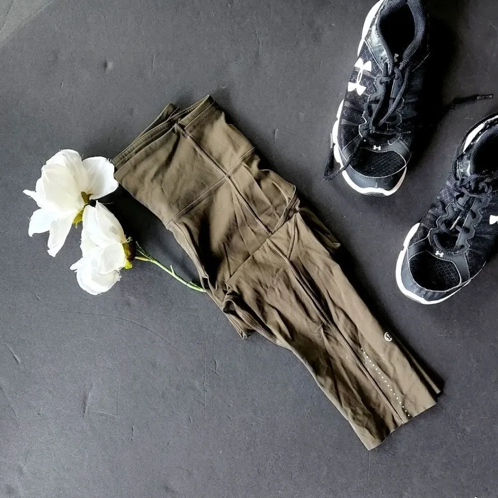 Lululemon Army Green Cropped Leggings